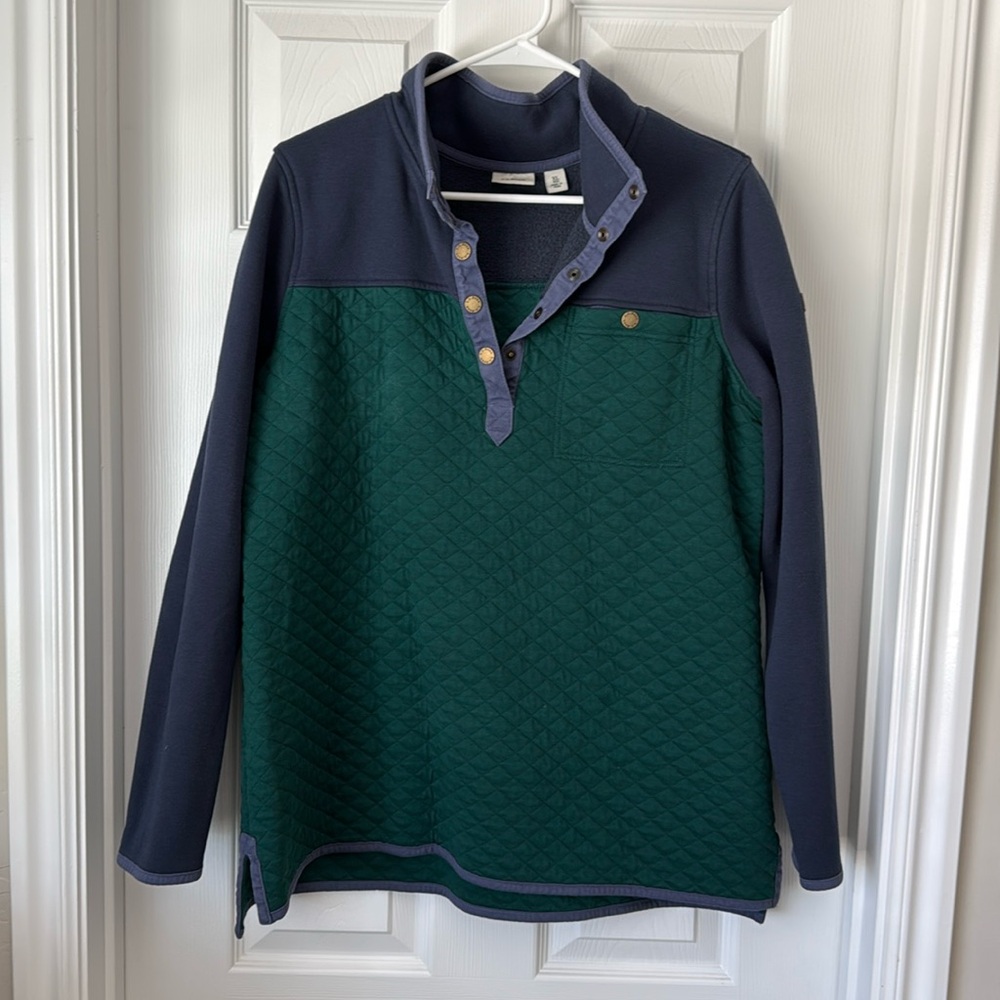 Women's Quilted Sweatshirt, Mockneck Tunic XL.